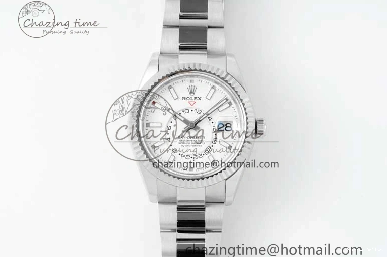 0124 Unisex Skydweller SS Noob Best Edition White Dial on SS Oyster Bracelet A23J 2288